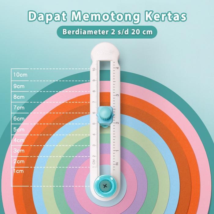 (Nextron) Pisau Alat Pemotong Kertas Sticker Lingkaran Circle Cutter 2cm–20cm Plastik | Alat Potong 