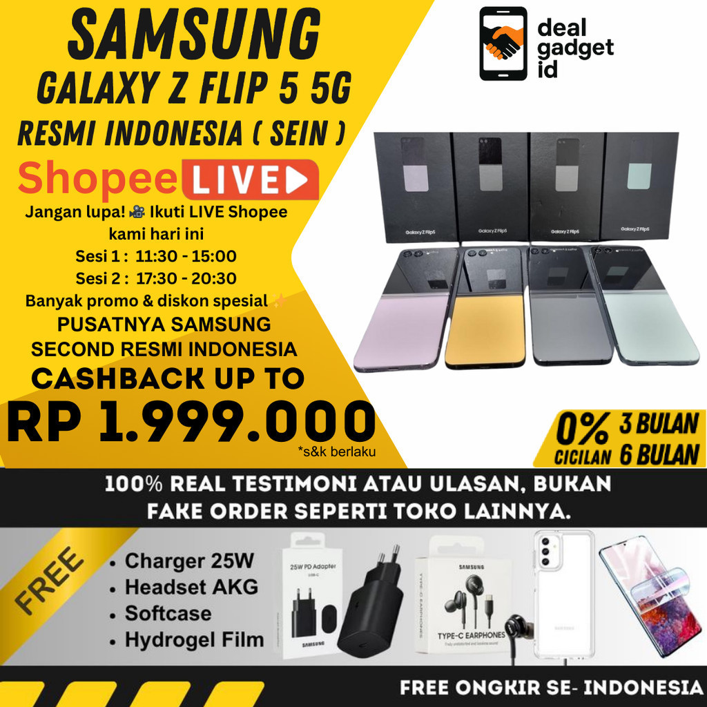 SEIN Samsung Galaxy Z Flip 5 512GB 256GB Second Fullset Original