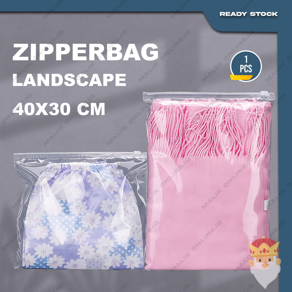 Pouch Plastik Ziplock Baju ZIPPER BAG Transparan Ukuran 40X30