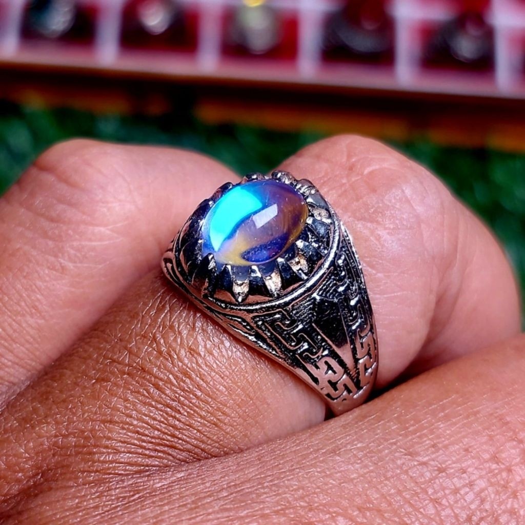 Cincin batu kalimaya 10mm ring cakar terompah akik 525