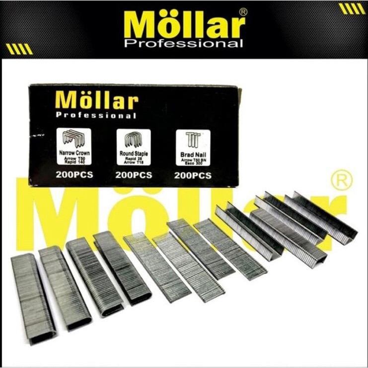 ISI REFILL STAPLES MOLLAR 3in1 3WAY 4-14mm Mix 600pcs - Paku Hekter Stapler Gun Tembak Tacker jok Mo