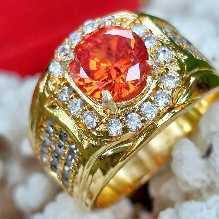 CINCIN PRIA PERMATA ORANGE SAFIR