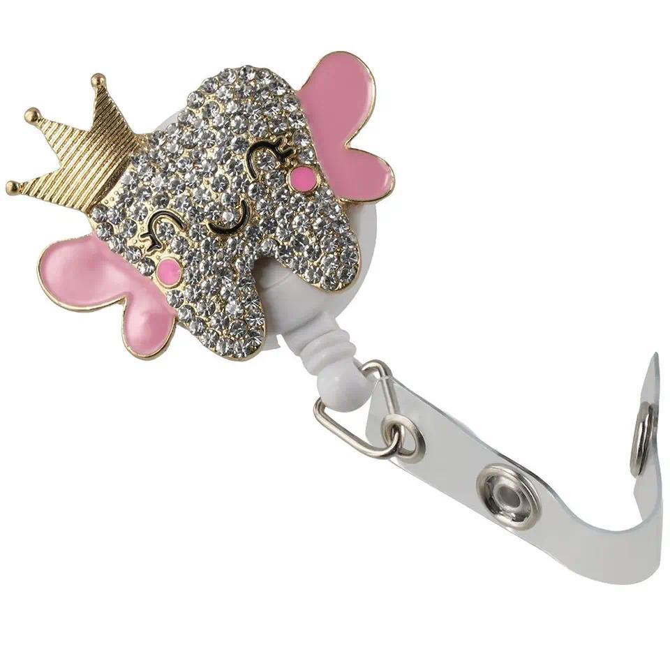 amond Teeth  Retractable ID Card Holder, Badge Scroll Buckle ID Card Buckle