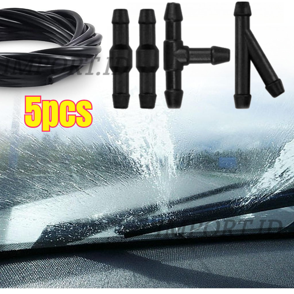 T / Y / I Selang Air Wiper Kaca Depan Mobil 2M Panjang Set Selang Slang Konektor Wiper Air Mobil Uni