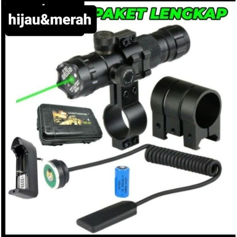 (ORIGINAL) Laser Senapan Siang Malam +charger