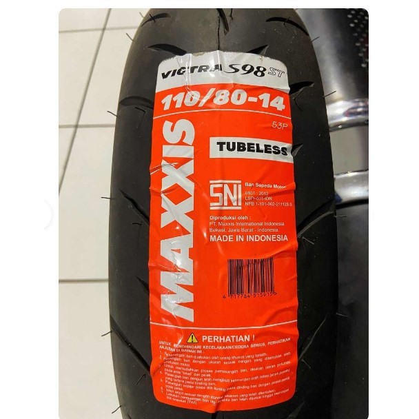 Ban Maxxis Tubless Victra S98 Ukuran 110 80 Ring 14