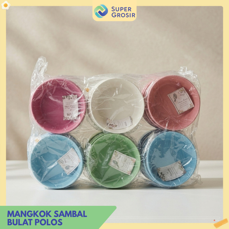 [TERMURAH] Souvenir Mangkok Sambal Bulat Polos Warna Pastel – Wadah Saos & Piring Sambal Kecil Souve