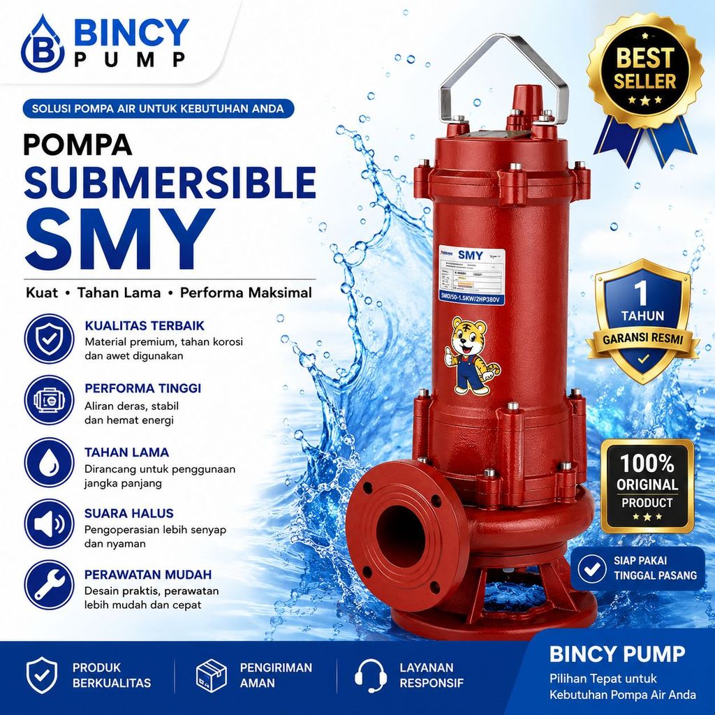 SMY 80WQ40-16-4C Pompa Celup Air Kotor 3in 4kw 4000W 40m3/h 16m Head 380V 2860r/min Mesin Sirkulasi 