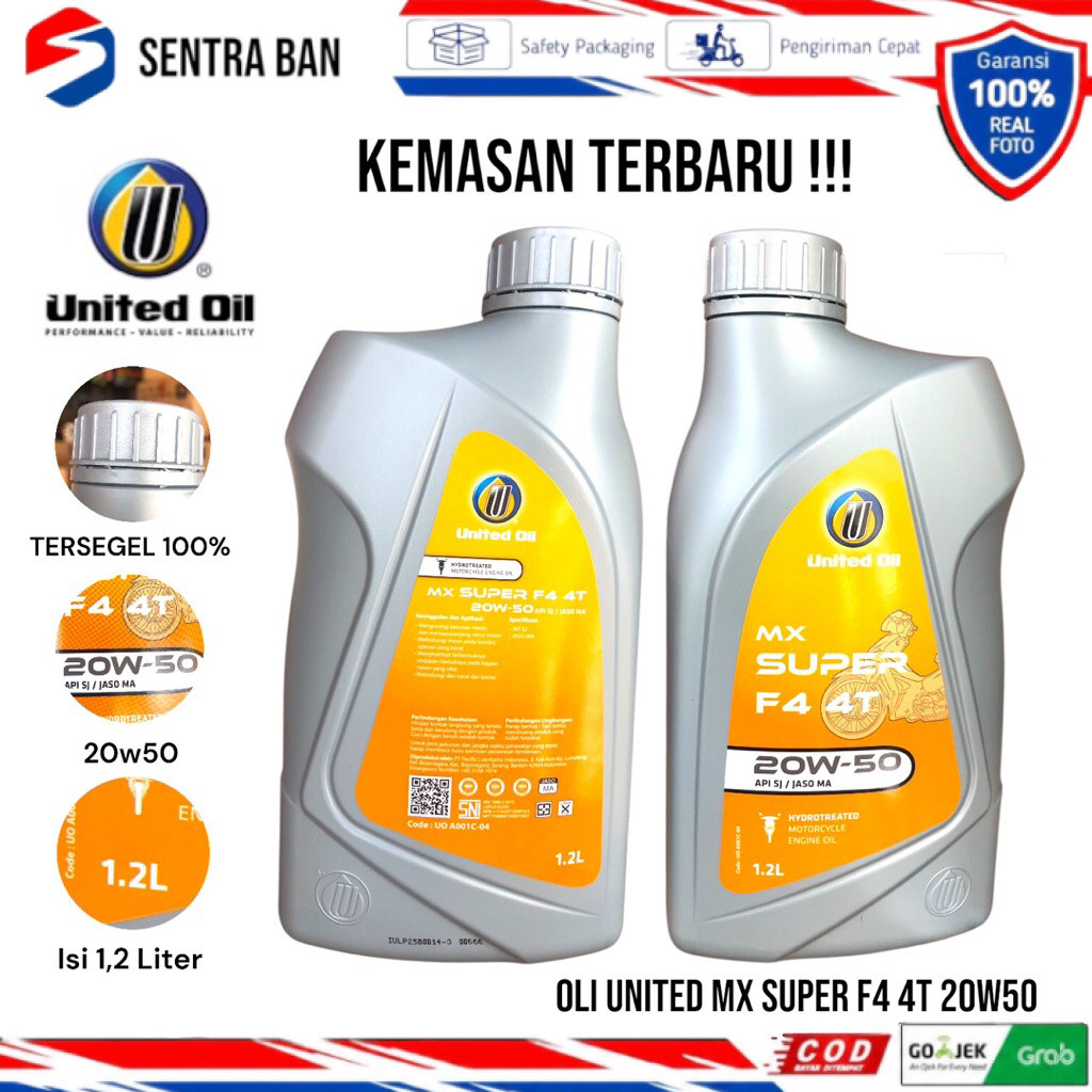 Oli mesin united mx super F4 sae 20w50 1.2liter 1200ml