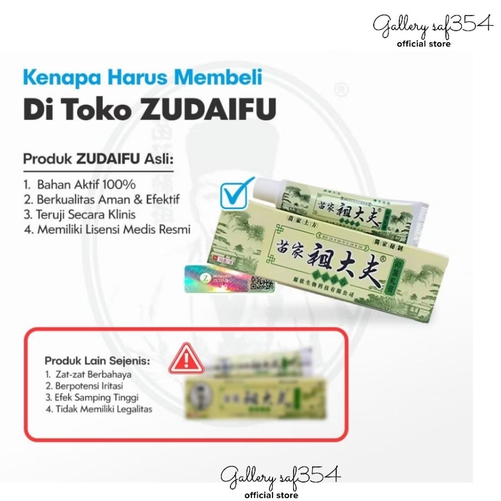 Zudaifu Indonesia Krim Salep Untuk Kulit Cream Hijau -15gr _Asli Promo