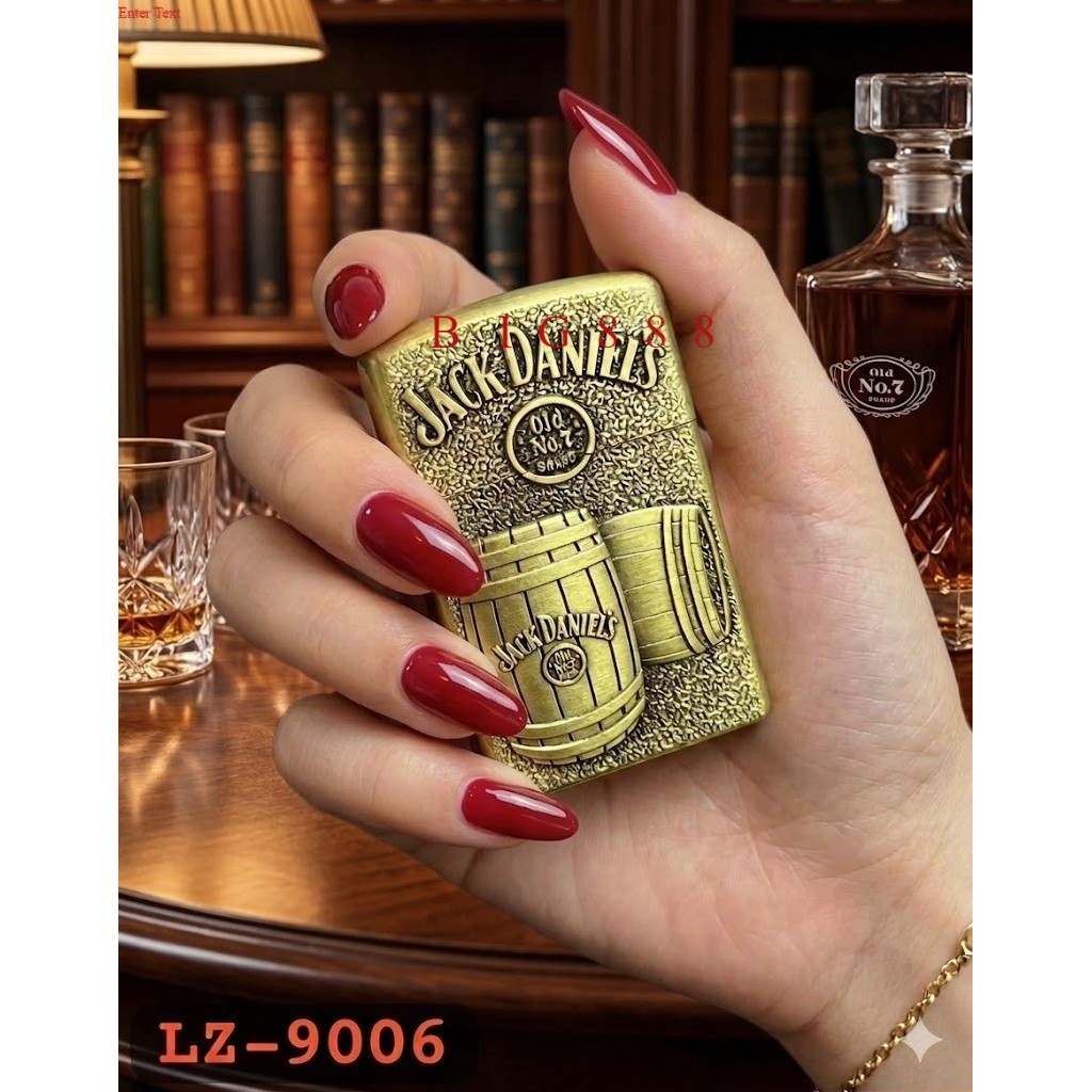 LZ-9006  Korek Gas Motif JackDaniels Korek Motif Timbul Korek  Unik&Antik(BISA COD)