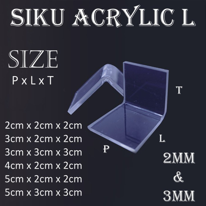 Siku L Akrilik - Dudukan Penjepit Sekat Meja Akrilik Mika