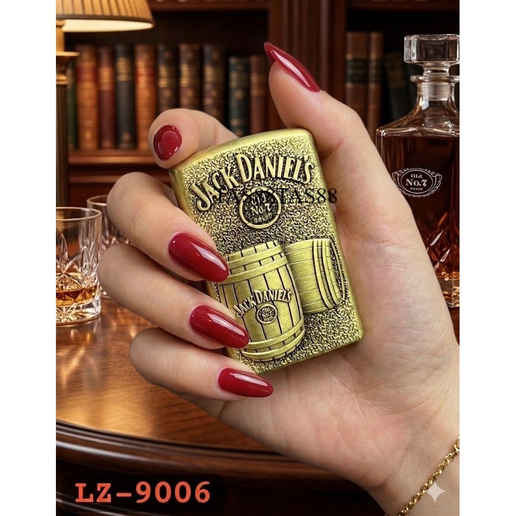 korek api motif timbul  JackDaniels  isi ulang gas LZ-9006 BISA COD