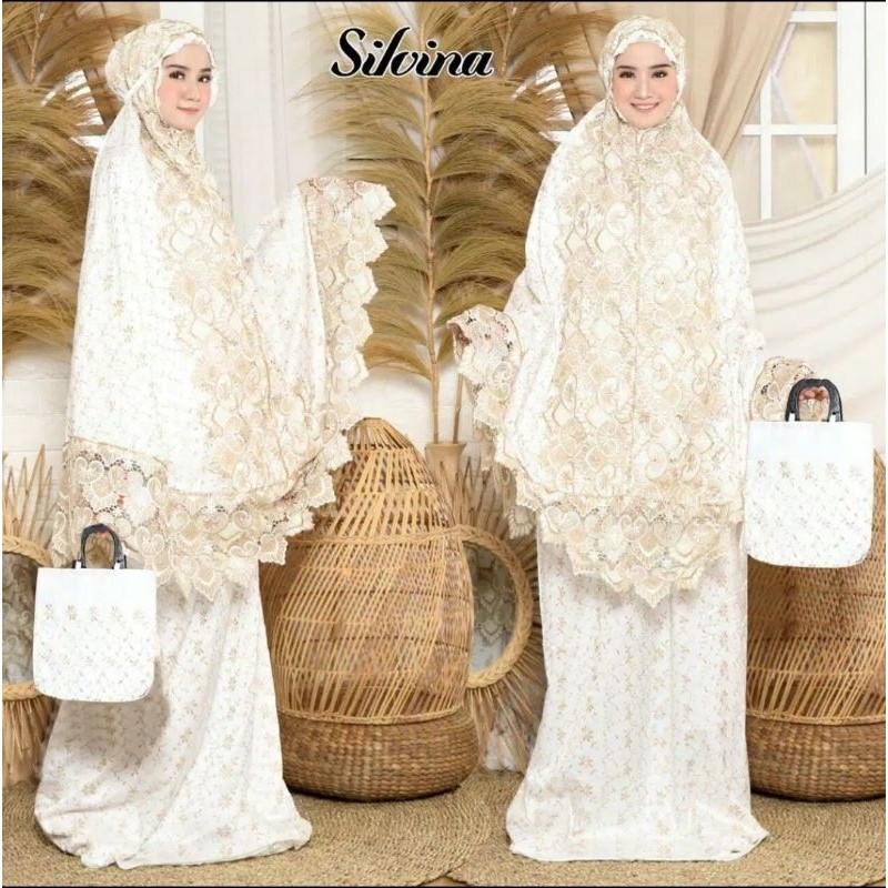Mukena Dewasa Sutra Renda Mewah Jumbo Free Box Packing