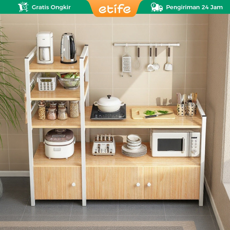 warung_santai - E-TIFE Rak Dapur / Rak Kompor / Rak Oven / Kitchen Rack / Rak Microwave / Rak Bumbu 