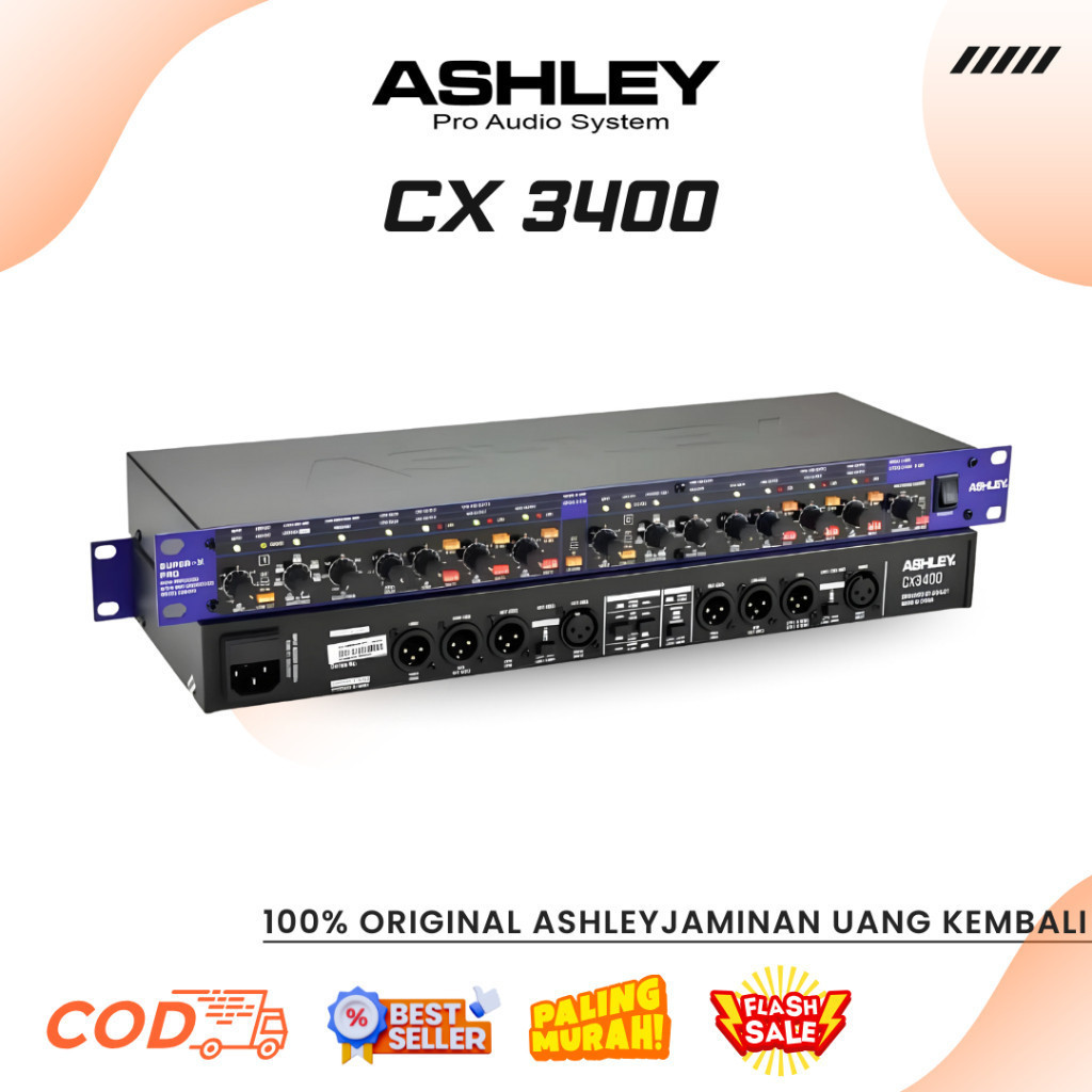 Croosover Aktif Ashley CX 3400 High-Precision Stereo 2way/3way/Mono 4-way Crossover With Limiters Or