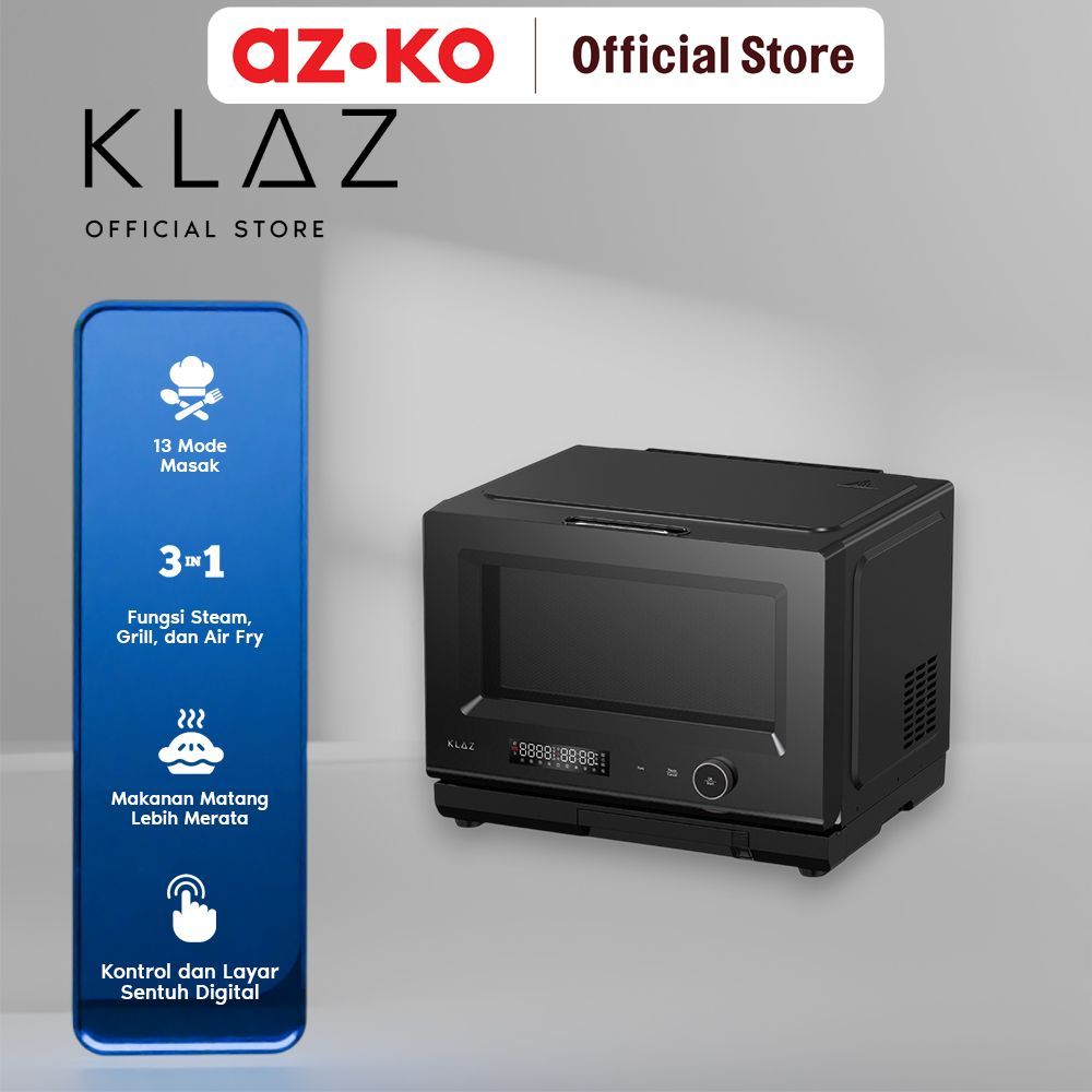AZKO Klaz Microwave Oven Steam Fry All in One 26 Liter - Hitam Kitchen Appliance Baking Grill Cooker