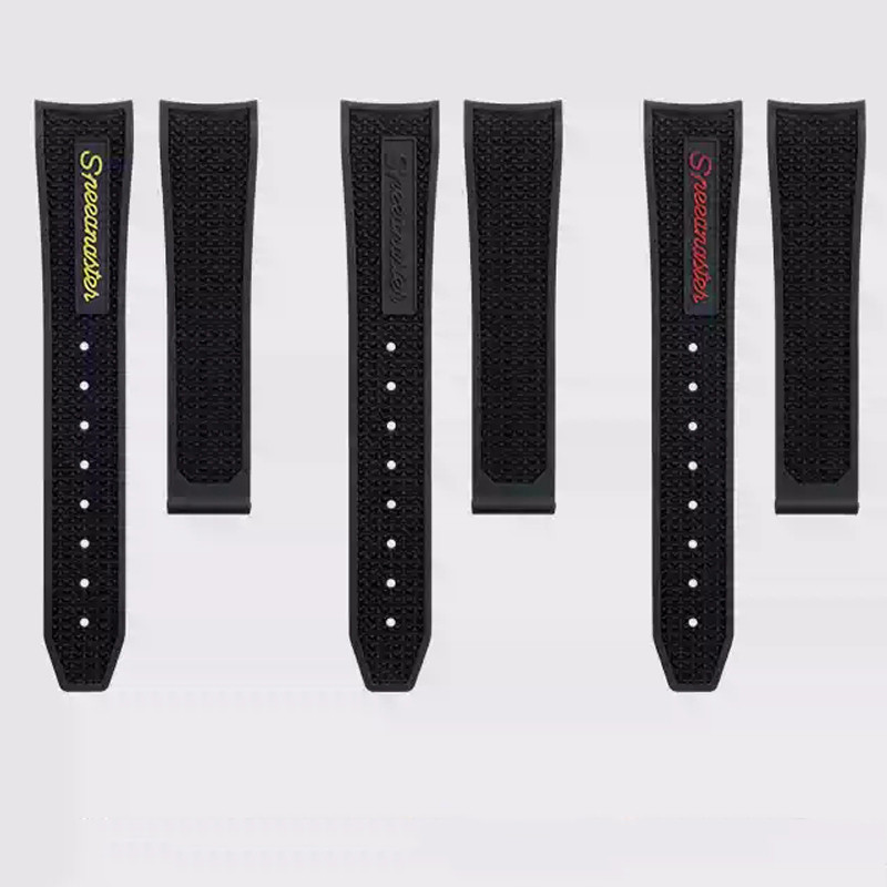 Natural Rubber 22mmWatchband for Omega Speedmaster Seamaster 300 Soft Silicone Moonwatch S Watch Str