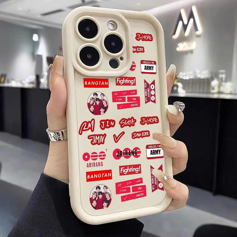 Soft Case For Iphone 11 Pro 12 Mini 13 15 7 Plus8 Plus 8 X XS Silicone Lens Protective Unik BTS Sili