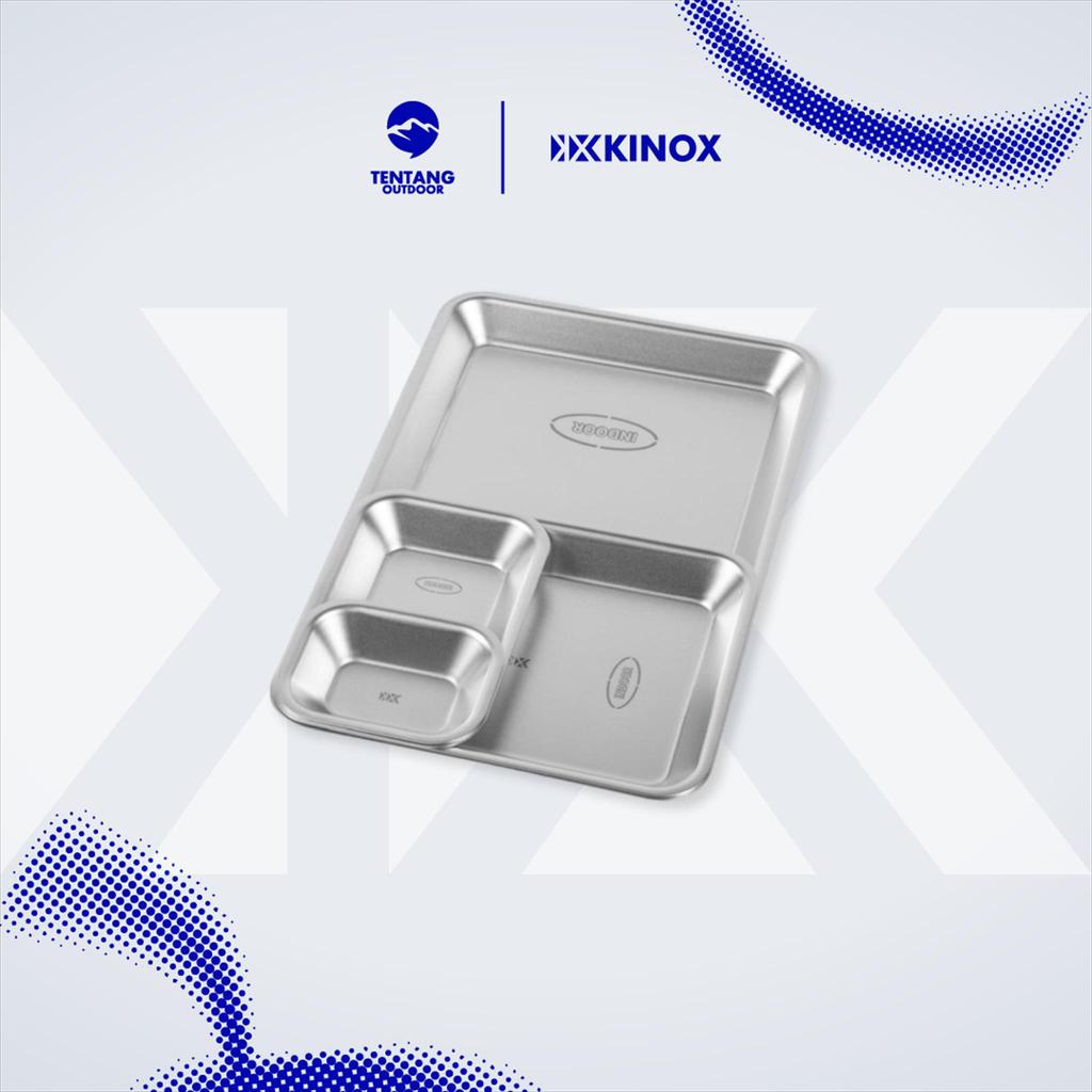 Piring Camping KINOX Stainless Half Stack Rectangular Dishes Outdoor