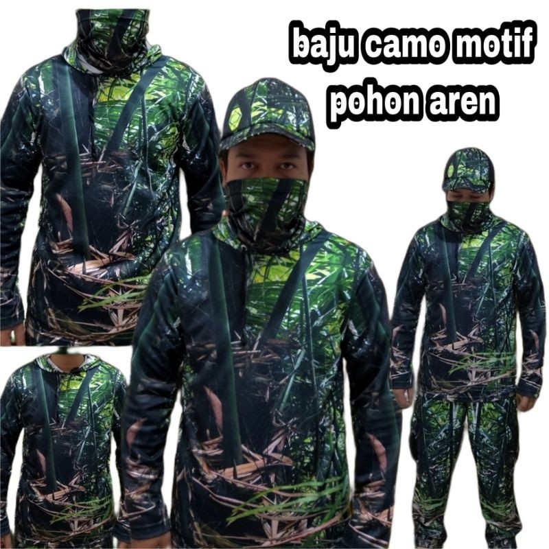BAJU BERBURU CAMOFLASE MOTIF POHON AREN baju berburu lengan panjang baju kamuflase baju hunting