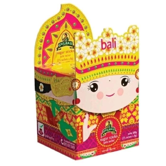 Gulaku Stick Gukaku Bali Gula Stick Gula Kristal Putih 1 pack Berisi 75 sachet stick Gula Tebu Indon