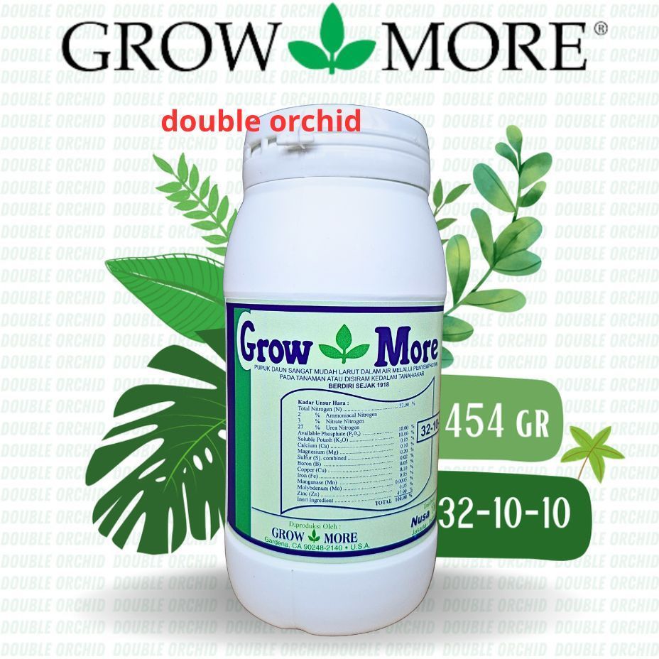 READY Pupuk NPK GrowMore Daun 32 10 10 dan Bunga 10 55 10  Kemasan Botol 454gr Pupuk Growth More