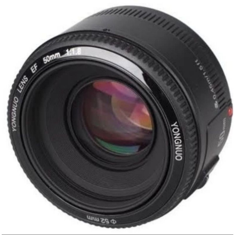 Lensa yongnuo 50mm for canon, lensa fix, lensa macro, lensa bokeh