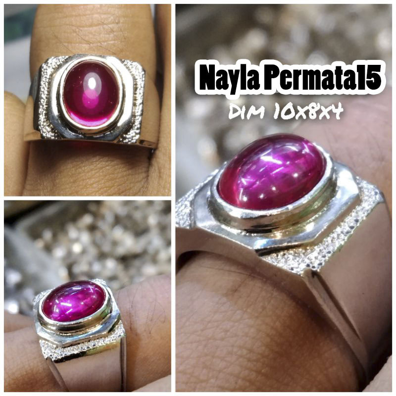 Cincin batu merah siam bangkok ring kotak 525