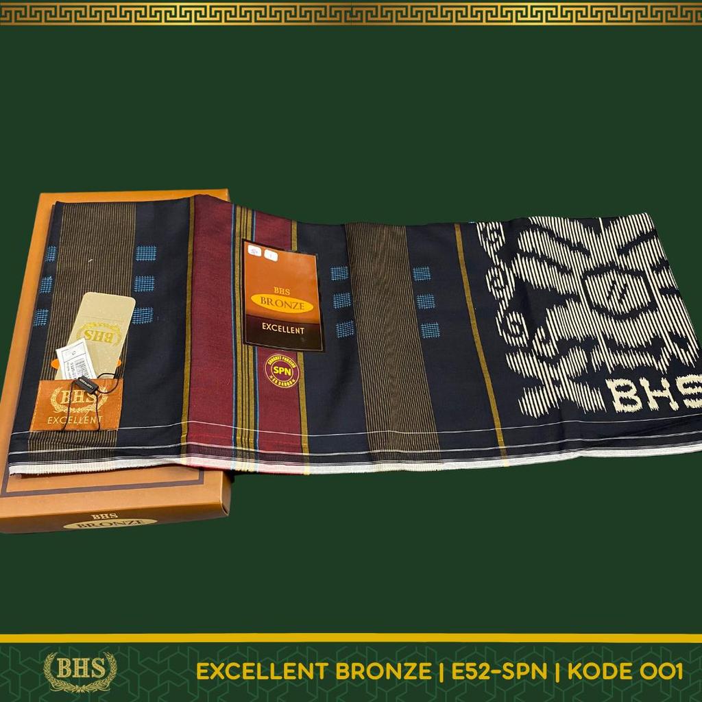 Sarung BHS Excellent Bronze Motif E52 SPN Songket Pancingan Bahan Halus dan Lembut Produk Original P