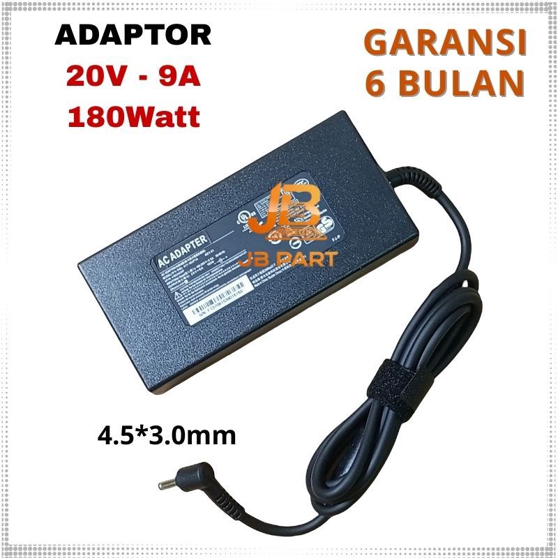 Adaptor Charger MSI 20V - 9A 180W DC 4.5*3.0mm A20-180P1A ADP-180TBH A17-180P4B -JBPART