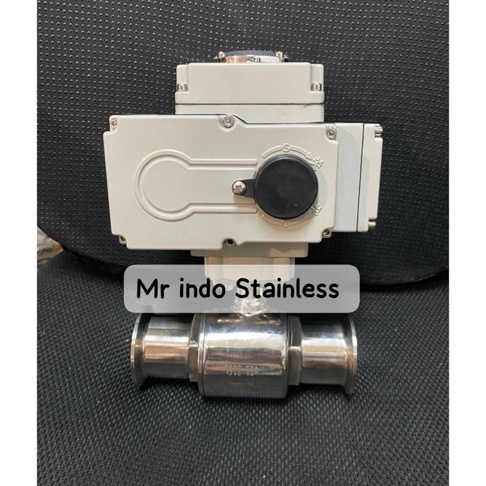 ball valve sanitary motorized electrik actuator 1 1/2" inch