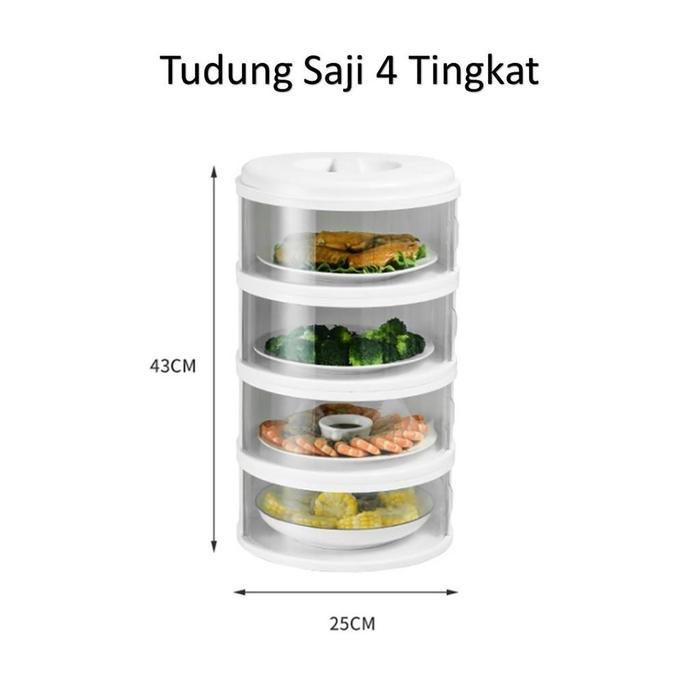 Wadah Makan Tudung Saji 3 Susun Food Storage Rak Penyimpanan Makanan 3 Tingkat Tudung Saji Tutup Bul