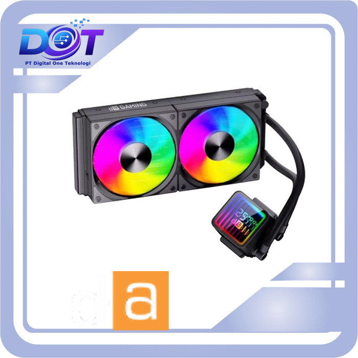 DIGITAL ALLIANCE KAZE 240 BLACK DIGITAL ARGB Aio Liquid Cooler 240 Dengan Tampilan Suhu Argb Black