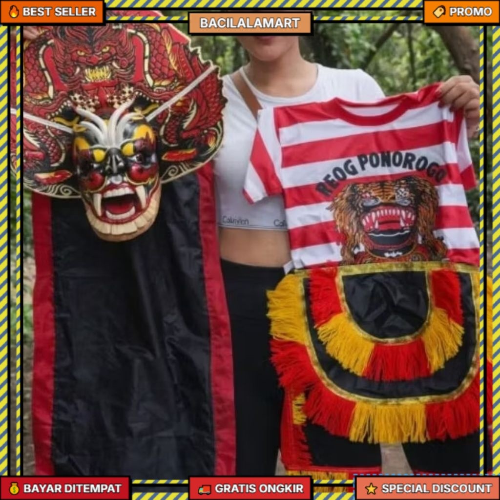 Satu Setel Kaos Reog Ponorogo Celana Jaranan Anak Caplokan Barongan Devil Spon Jumbo COD