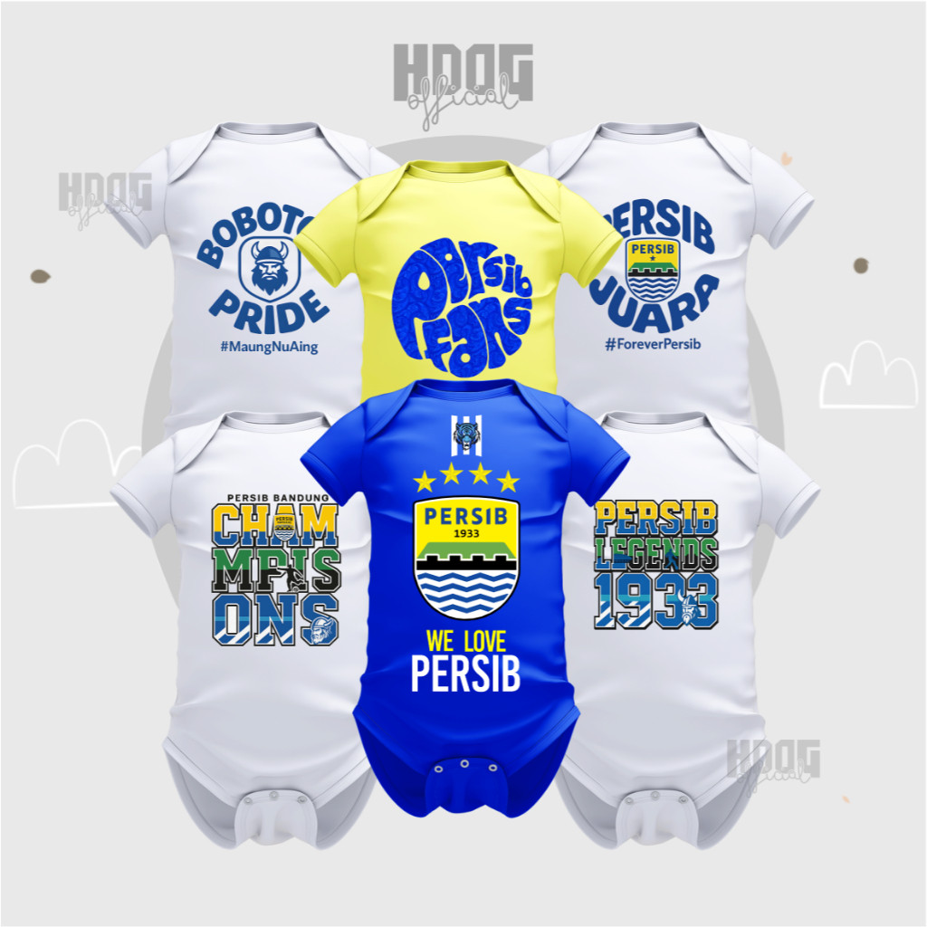Jumper Bayi Bobotoh Persib | Baju Bayi PERSIB 2025 Terbaru | Baju Bayi Lucu Maung Bandung 0-12 Bulan