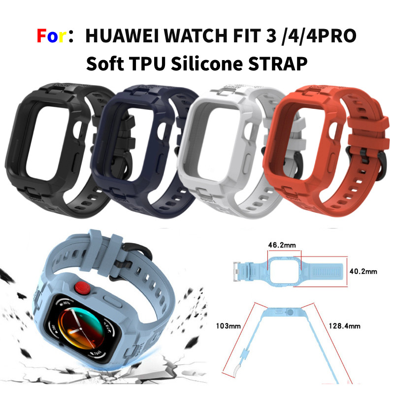 TPU Silicone strap For HUAWEI  WATCH FIT 4 pro 3 4 sports HUAWEI  WATCH FIT 4 tali HUAWEI  WATCH FIT