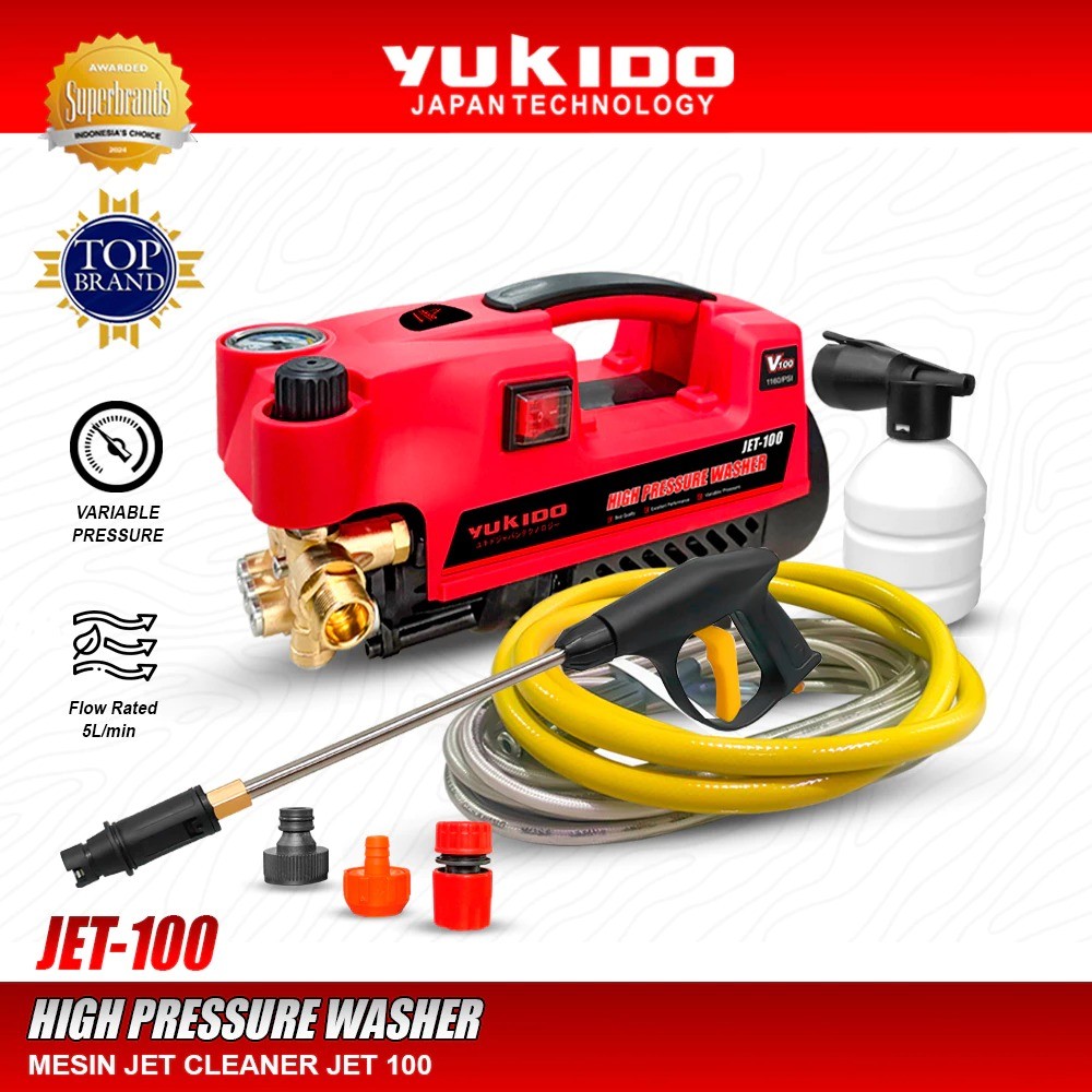 YUKIDO Mesin Cuci Motor Mobil Steam High Pressure Washer Cleanner  YUKIDO Jet - 100