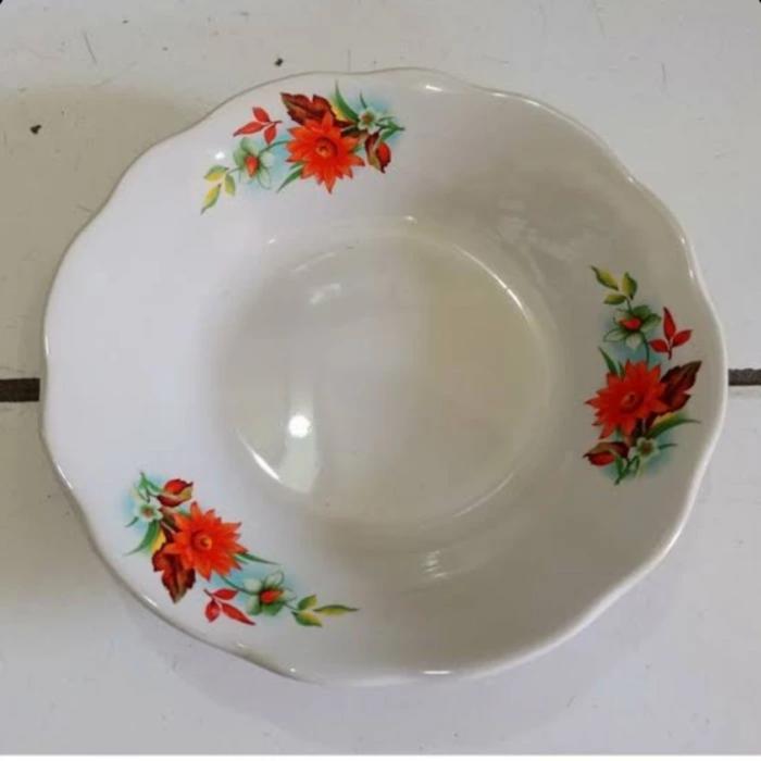 Termurah Harga Piring keramik bunga jadul/ piring tatakan gelas uk 6 inch ( Gojek)