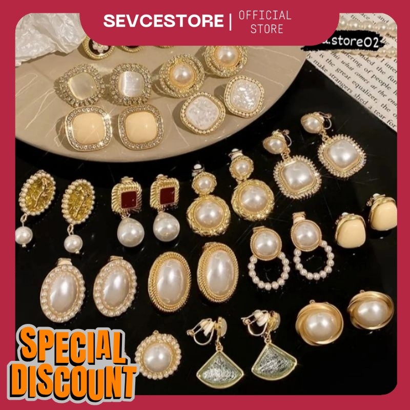 Anting Wanita Klip Tanpa Tindik Anting Jepit/Anting Hijab AS
