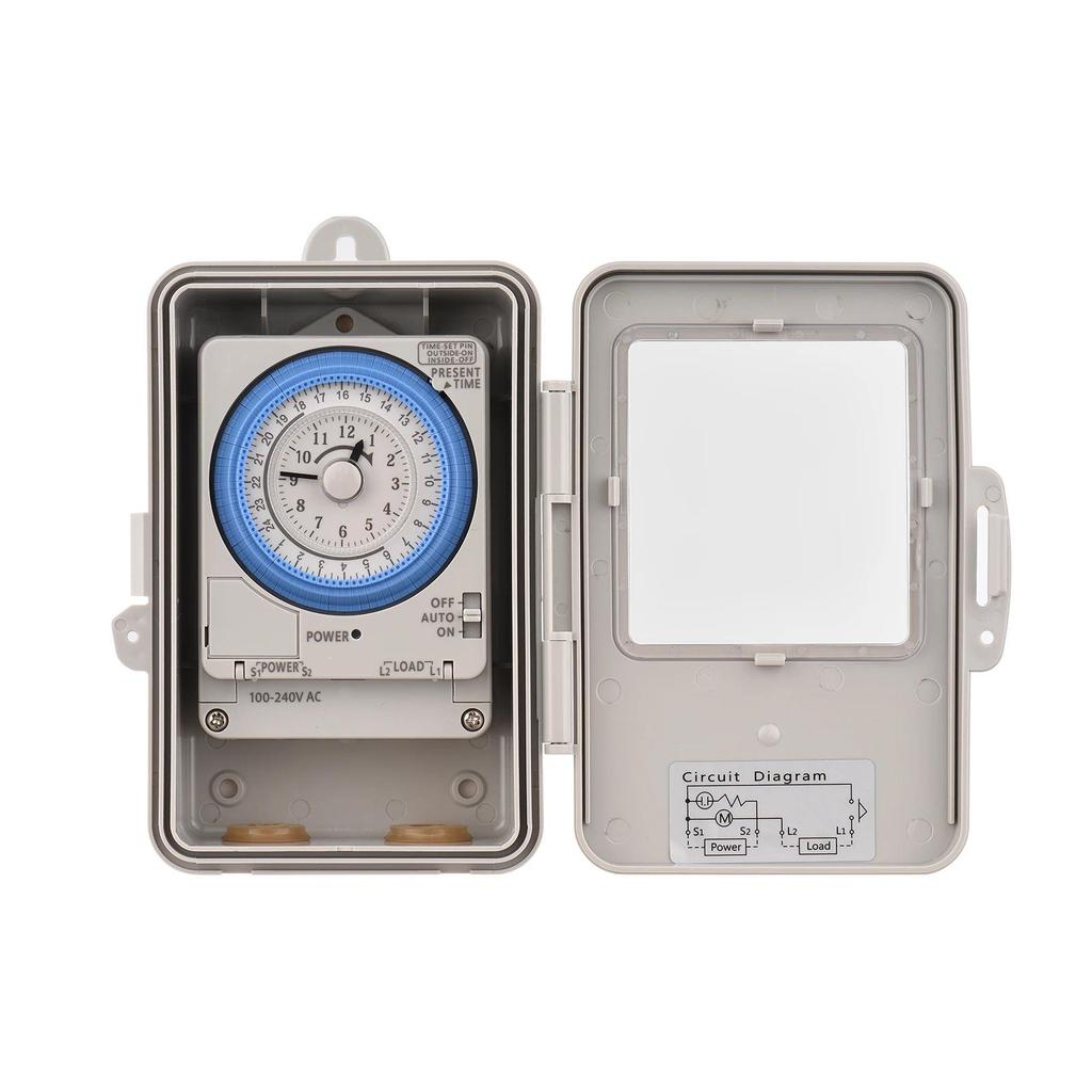24 Hours Timer Switch IP53 Rating Programmable Electrical Mechanical Timer Switch Box AC 100240V wit