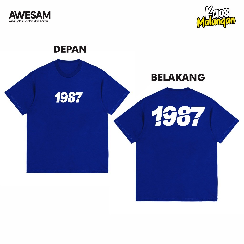 [ Terbaru ] Kaos Arema 020 - 1987 Coret Katun S-XXL Regular Fit 30s Unisex