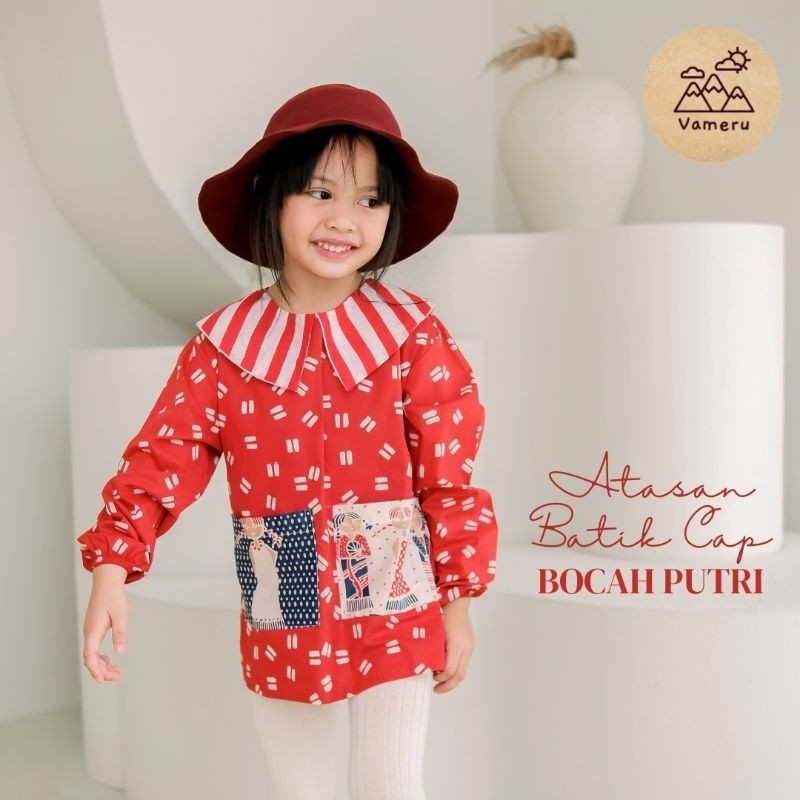 RAF VAMERU - KEMEJA BATIK ANAK SEKOLAH TUNIK LENGAN PANJANG