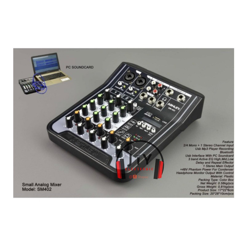 Audio Mixer Ashley 4 Channel SM402 SM-402 SM 402 Original