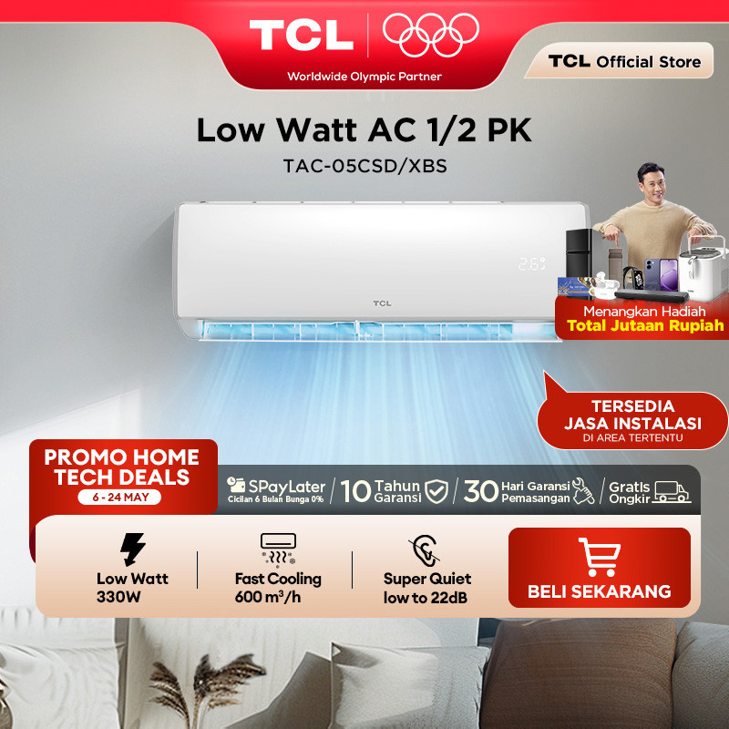 TCL AC TAC 05 CSD/XB 0.5 PK AC Low Watt [INDOOR + OUTDOOR ONLY] - 1/2 PK Mini Full Set - 1 2 PK Baru