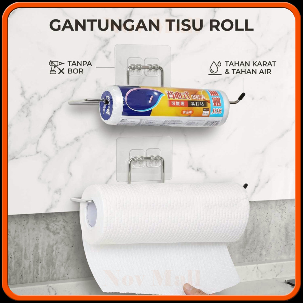Gantungan Tempat Tisu Towel Rack Stainless Steel -DC437