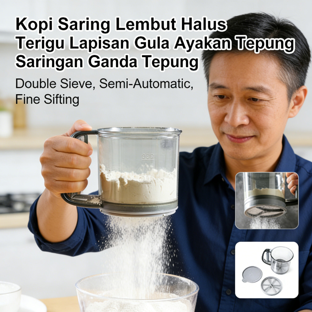 Lapisan Kopi Ayakan Saringan Tepung Saringan Gula Lembut Tepung Terigu
