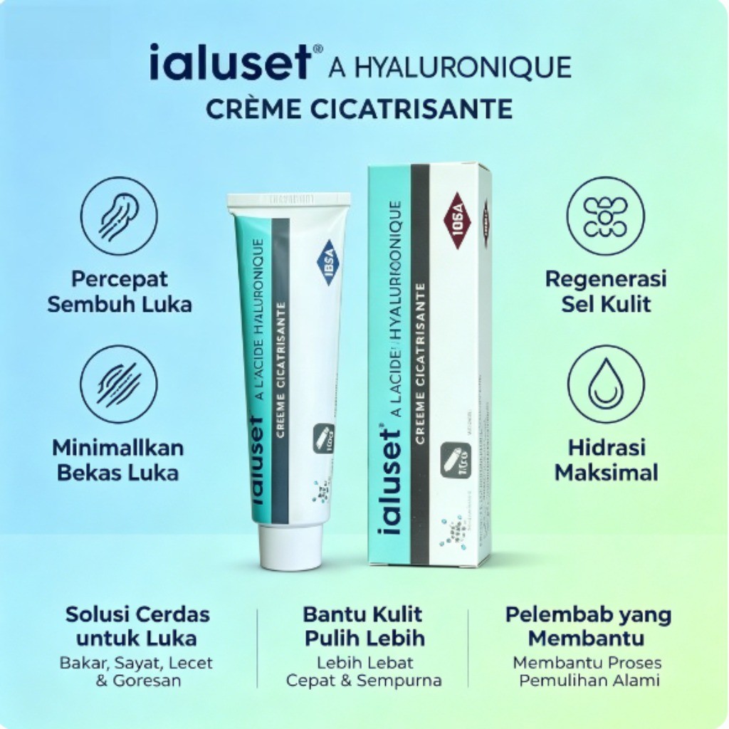 Krim Cicatrisant Ialuset 100g, Percepat Regenerasi & Melembabkan, Untuk Luka & Bekas Luka