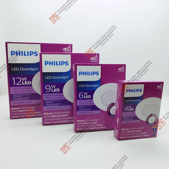 Lampu Downlight Led Philips DL262 Magneos 4W 6W 9W 12W / 3000K 4000K 6500K - 6500K Putih, 4 Watt