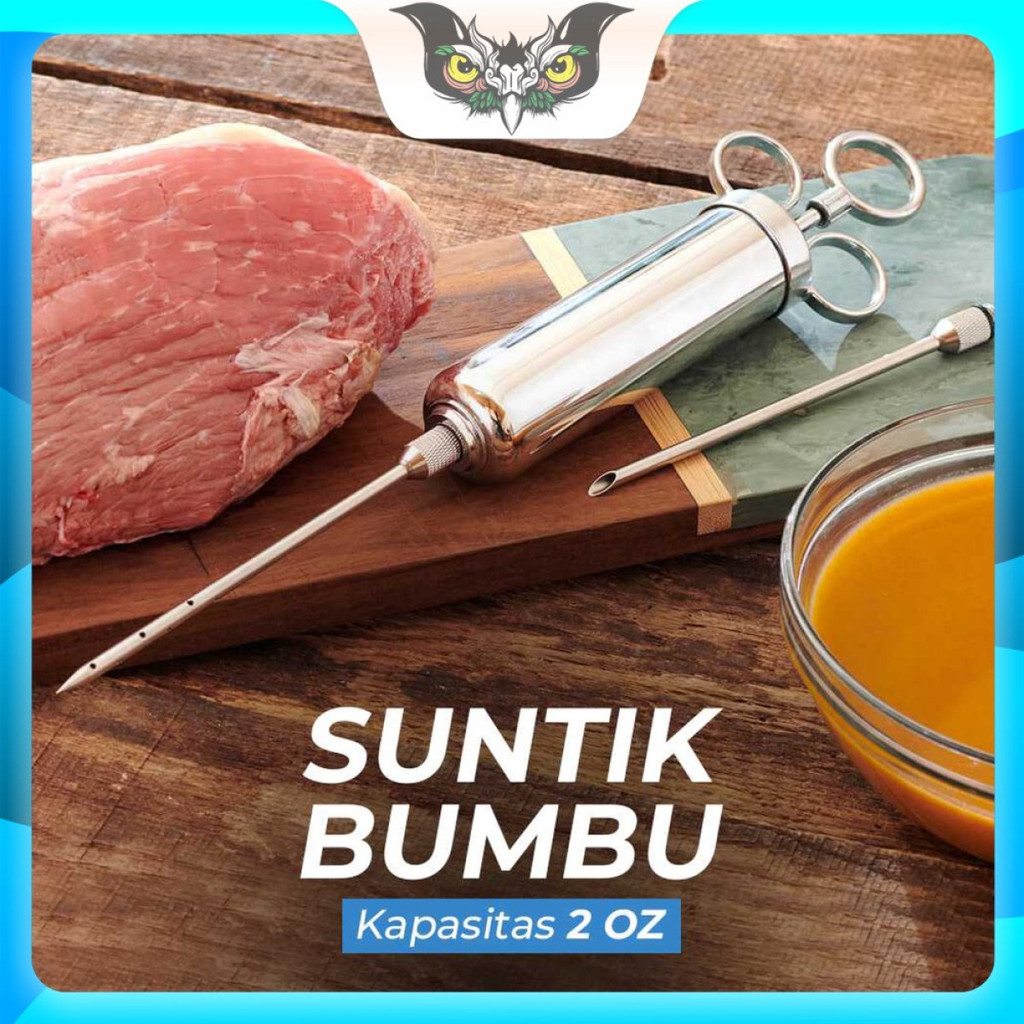 Suntik Injector Dapur Masak Bumbu Daging Kalkun Ayam Stainless Steel